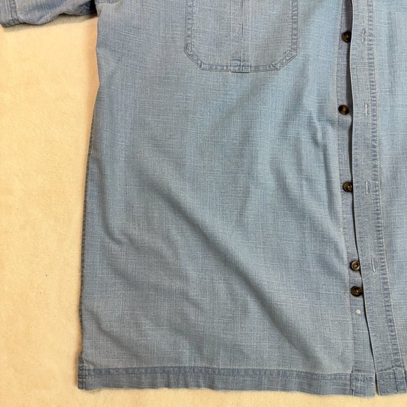 Vintage Penmans Men's L Polo Dress Shirt Light Blue Button Up Short Sleeve - Picture 6 of 12
